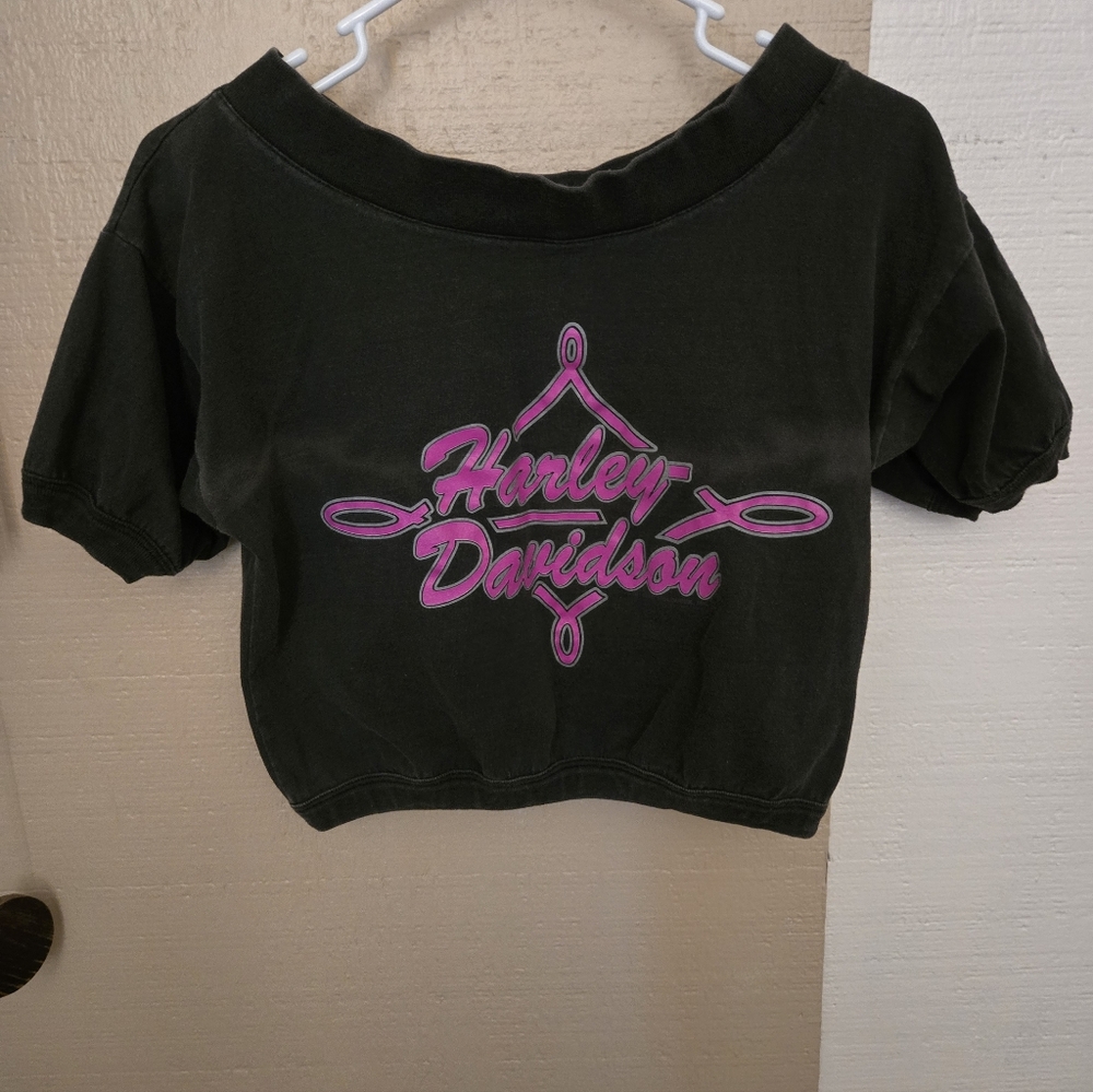 Harley-Davidson Black Tee with Pink Logo